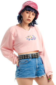 Vintage 90's Luv Birds Cropped Sweater