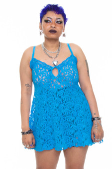 Vintage 90's Angle Blue Fantasy Slip Dress