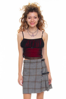 Vintage 90's Punk Wool Plaid Buckle Skirt