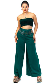 Vintage 70's Forrest Green Wide Leg Pants