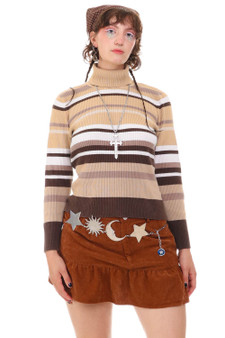 Vintage Y2K St. John's Brown Striped Sweater