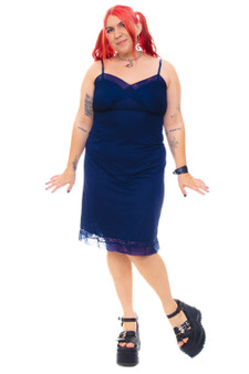 Vintage 70's Navy Lace Slip Dress