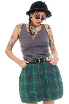 Vintage 90's Grunge Gap Faded Plaid Skirt