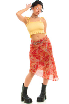 Vintage 90's Rose Sunset Fairy Midi Dress