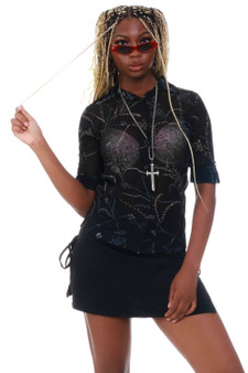 Vintage 90's Sheer Vixen Delicate Floral Button Up