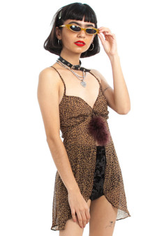 Vintage 90's Kitten Cheetah-Print Top