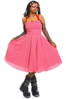 Vintage Y2K Gingham Check Picnic Dress