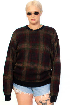 Vintage 90's Forest Vibes Plaid Sweater
