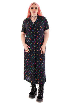 Vintage 90's Collared Button Up Maxi Dress