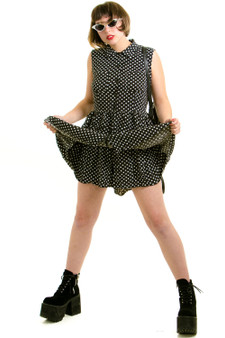 Vintage 90's Let's Do the Polka Romper Dress