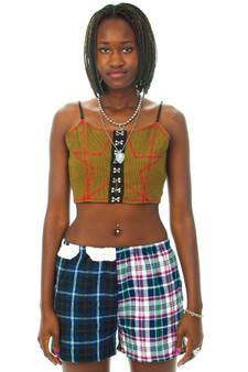 Vintage Reworked Plaid Patchwork Shorts 7