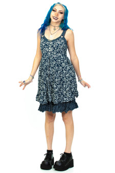 Vintage 90's Floral & Polka Dot Tank Dress