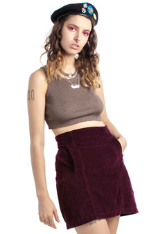 Vintage 90's Corduroy Mulberry Mini Skirt