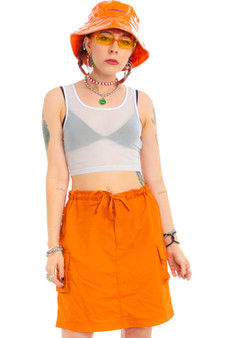 Vintage Y2K Tangerine Parachute Skirt