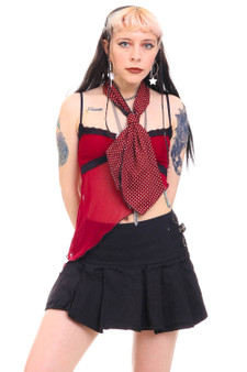 Vintage Burgundy Polka Dot Scarf