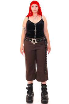 Vintage Y2K Brown Pinstripe Capri Pants