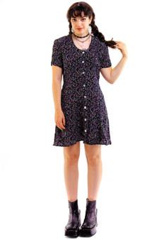 Vintage 90's Floral Button Up Dress
