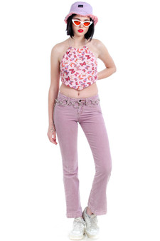 Vintage Y2K Lavender Stretch Cord Flares