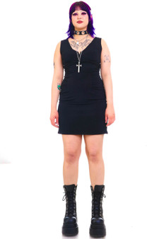 Vintage Y2K Classic Black Tank Mini Dress
