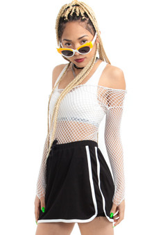 Vintage Y2K Two-Tone Stretch Mini Skort