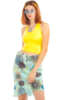 Vintage 90's Robin Silk Floral Midi Skirt