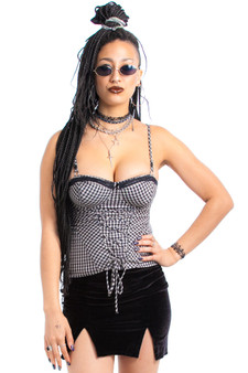 Vintage Y2K Guess Gingham Check Bustier