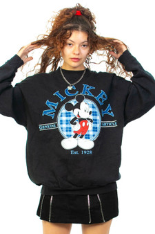 Vintage 90's Mickey Plaid Sweatshirt