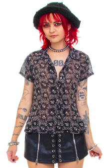 Vintage 90's Romantic Floral Blouse