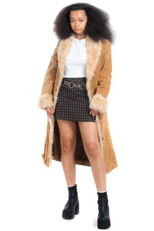 Vintage 90's Jacki Faux Fur & Suede Maxi Jacket
