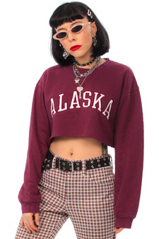 Vintage 90's Alaska Raw Crop Sweatshirt