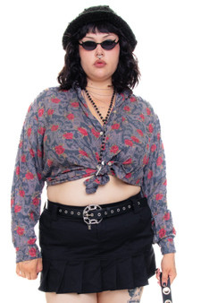 Vintage 90's Silk Floral Button-Up Shirt