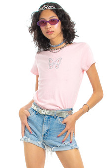 Vintage 90's Butterfly Rhinestone Top
