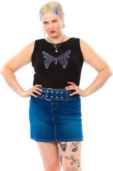 Vintage Y2K Beaded Butterfly Tank Top