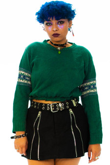 Vintage 90's Cropped Forest Green Sweater