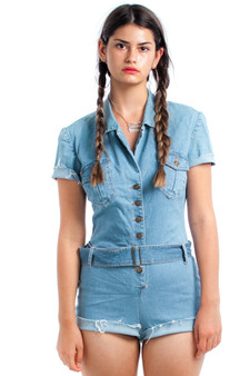 Vintage Renewed 90's Stretch Denim Playsuit