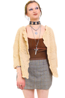 Vintage 70's Oatmeal Handmade Cardigan Sweater