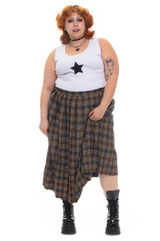 Vintage 90's Grunge Pleated Plaid Skirt
