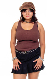 Vintage Y2K Brown Ribbed Tank Top