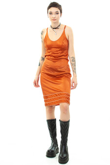 Vintage 90's Burnt Orange Slip Maxi Dress