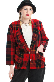Vintage 80's Carnaby Plaid Blazer