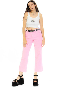 Vintage Y2K Baby Girl Pink Corduroy Flares