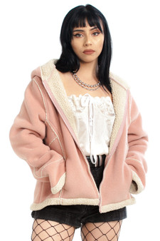 Not-Quite-Vintage Y2K Pink Hooded Jacket