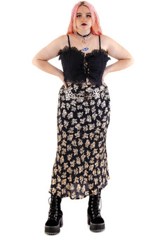 Vintage 90's Black & White Fruity Maxi Skirt