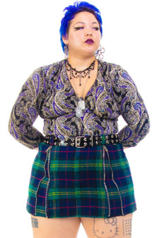 Vintage Y2K Paisley Quarter Sleeve Top