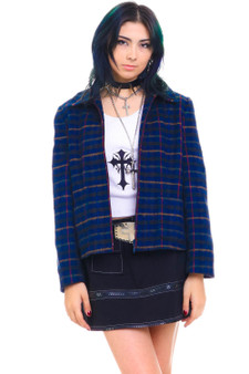 Vintage 90's Casual Corner Blue Flannel Jacket