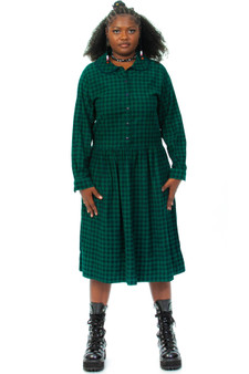 Vintage 80's Shadow Plaid Maxi Dress