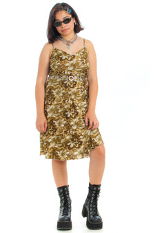 Vintage 90's Sage Floral Rave Mini Dress