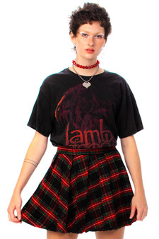 Vintage 90's Gilded Plaid Pleated Mini Skirt