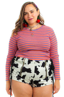 Vintage 90's Glitter Stripe Long-Sleever