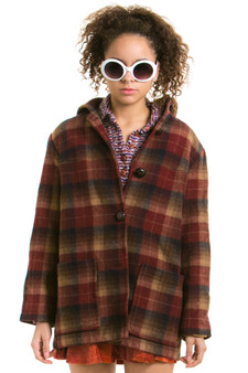 Vintage 70's Pendleton Hooded Plaid Coat